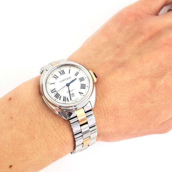 Sold on our website Cartier Clé De Stainless Steel Gold 31mm Automatic Watch - Picture 14 of 14